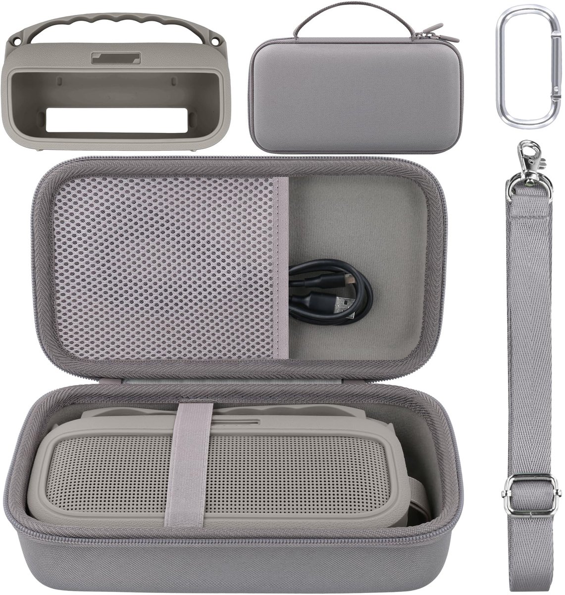 Omgoods - Beschermende Reis Etui voor Bose SoundLink Flex - Inclusief Schouderband