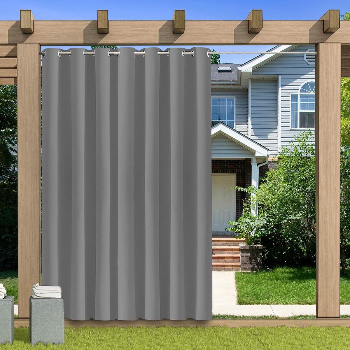 Omgoods - Waterdichte Outdoor Gordijnen met Oogjes voor Privacy en Zonbescherming