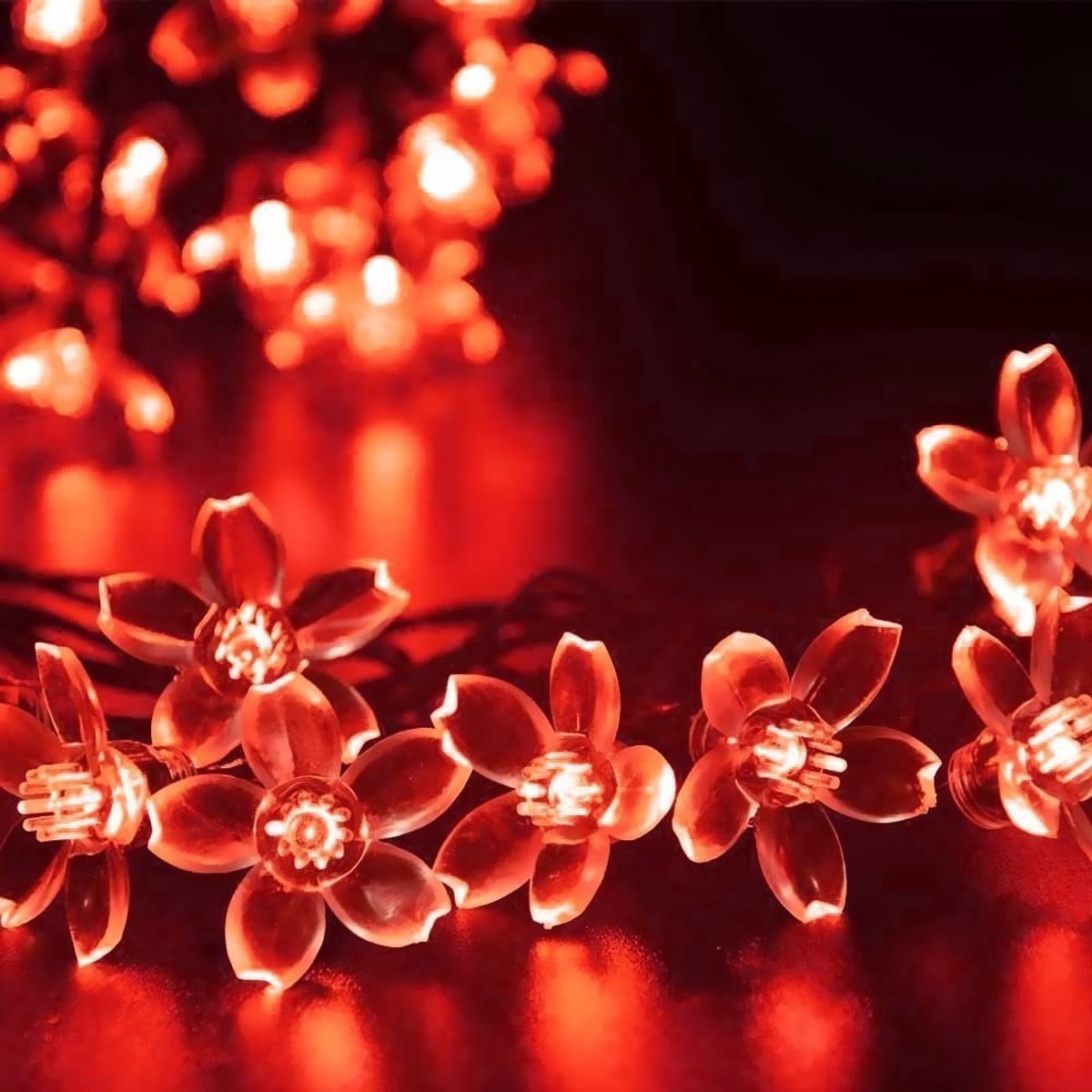Omgoods - Solar Flower String Lights - 7M met 50 LED Bloemen