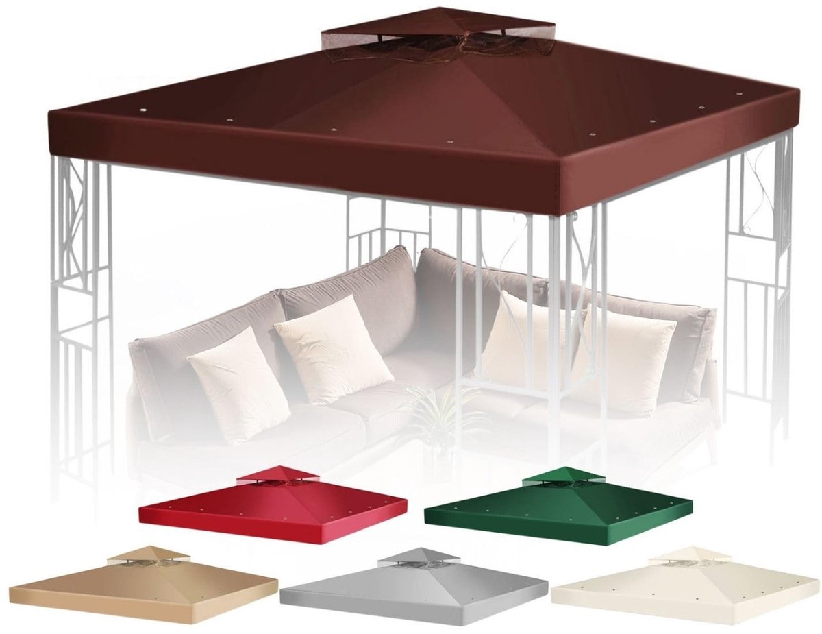 Omgoods - Vervangende Waterdichte Gazebo Cover - 20 x 21cm Bruin