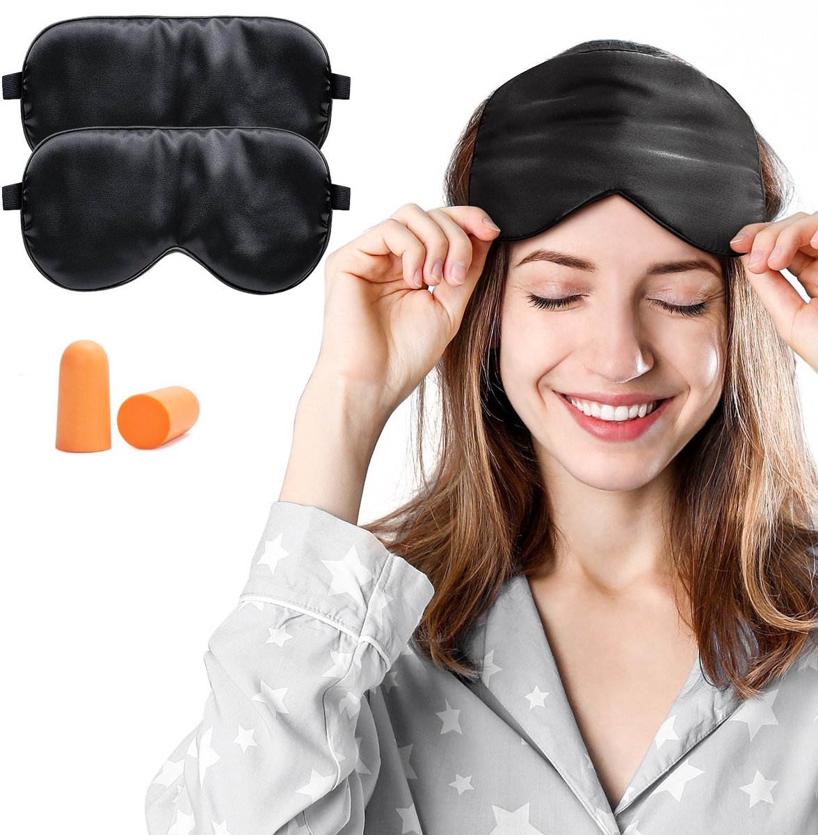 Omgoods - Zijden Slaapmasker met Reiszak voor Comfortabel Slapen