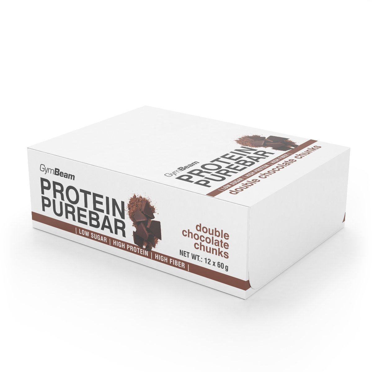 GymBeam Eiwit PureBar 12 x 60 g dubbele chocoladebrok