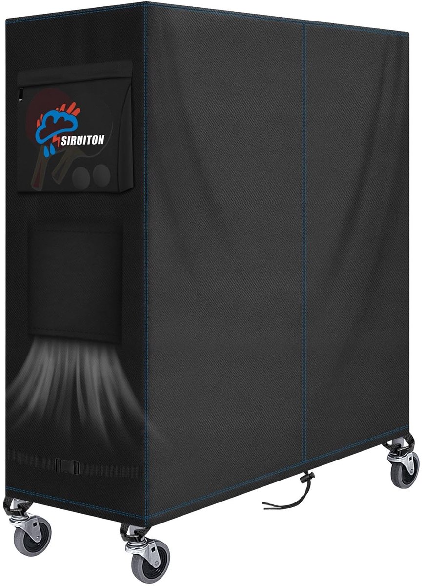 Omgoods - Tafeltennistafel Afdekcover - Waterproof en Ademend - Zwart (65 x 70 x 185 cm)