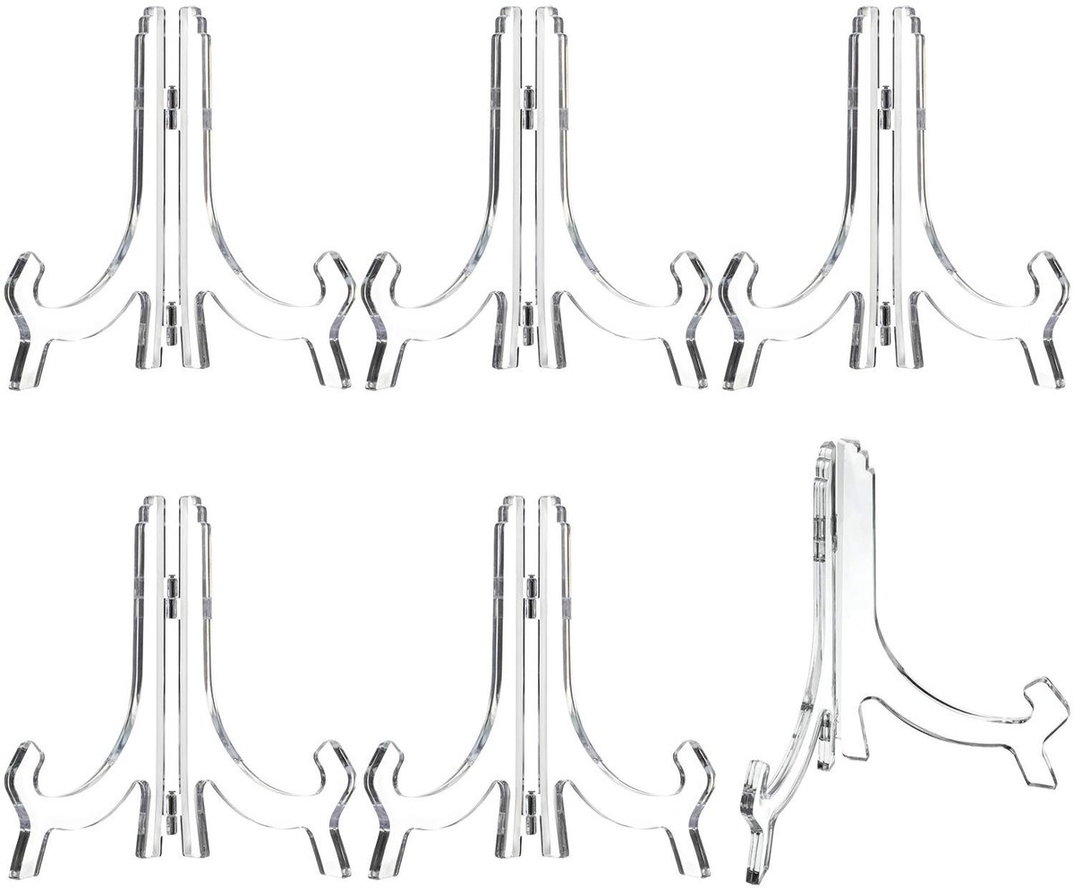 Omgoods - Acryl Standhouders - 6 Stuks Duidelijke Display Easels van 18 cm