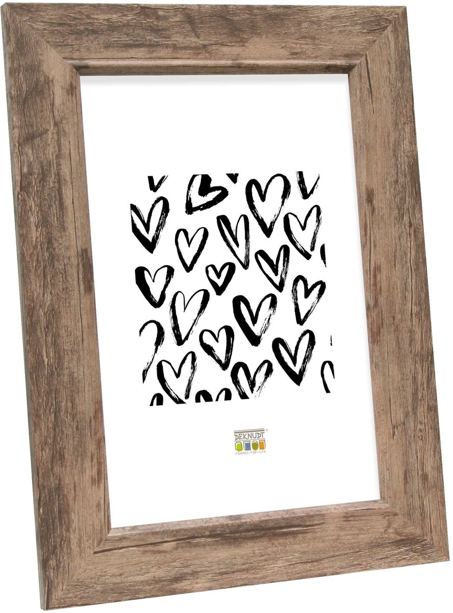 Omgoods - Houten Fotolijst met Stand - Bruin voor Foto's 18 x 24 cm