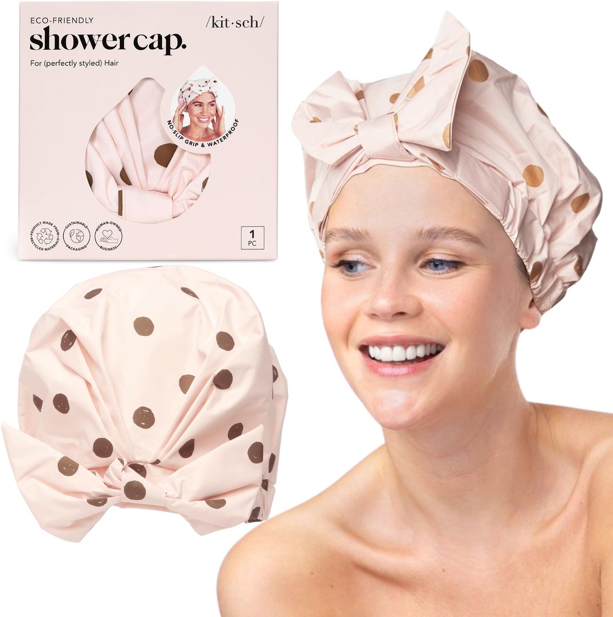Omgoods - Kitsch Luxe Douchenkap voor Vrouwen - Waterdicht en Herbruikbaar