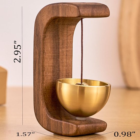 Magnetische Deurbel - Windgong - Hout - winkeliersbel - housewarming cadeau - Entree ornament - Deuropener - Welkom Gasten - Deur Decoratie - Deurbellen - Receptie bel - Entry Bel - WinkelBell - voor veranda, muur, tuin, winkel - Walnoothoutkleur — afbeelding 2
