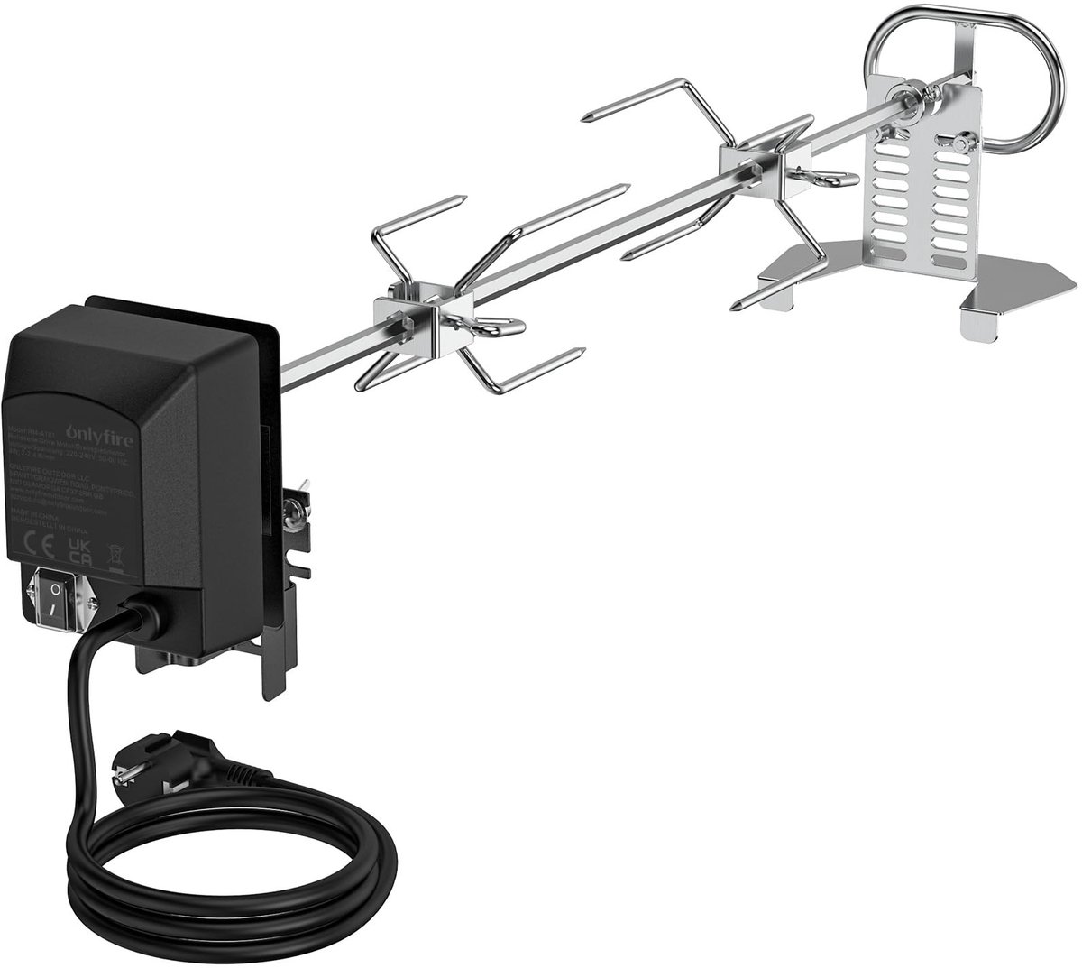 Omgoods - Onlyfire Universele Rotisserie Set - Gasbarbecue Accessoire met Motor