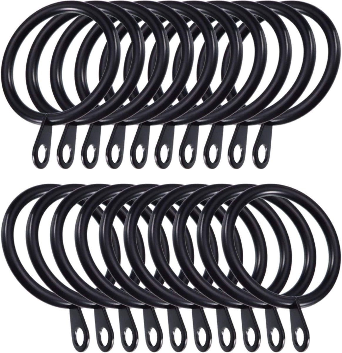 Omgoods - Set van 50 Metaal Gordijnringen - 38mm Binnen Diameter, Zwart