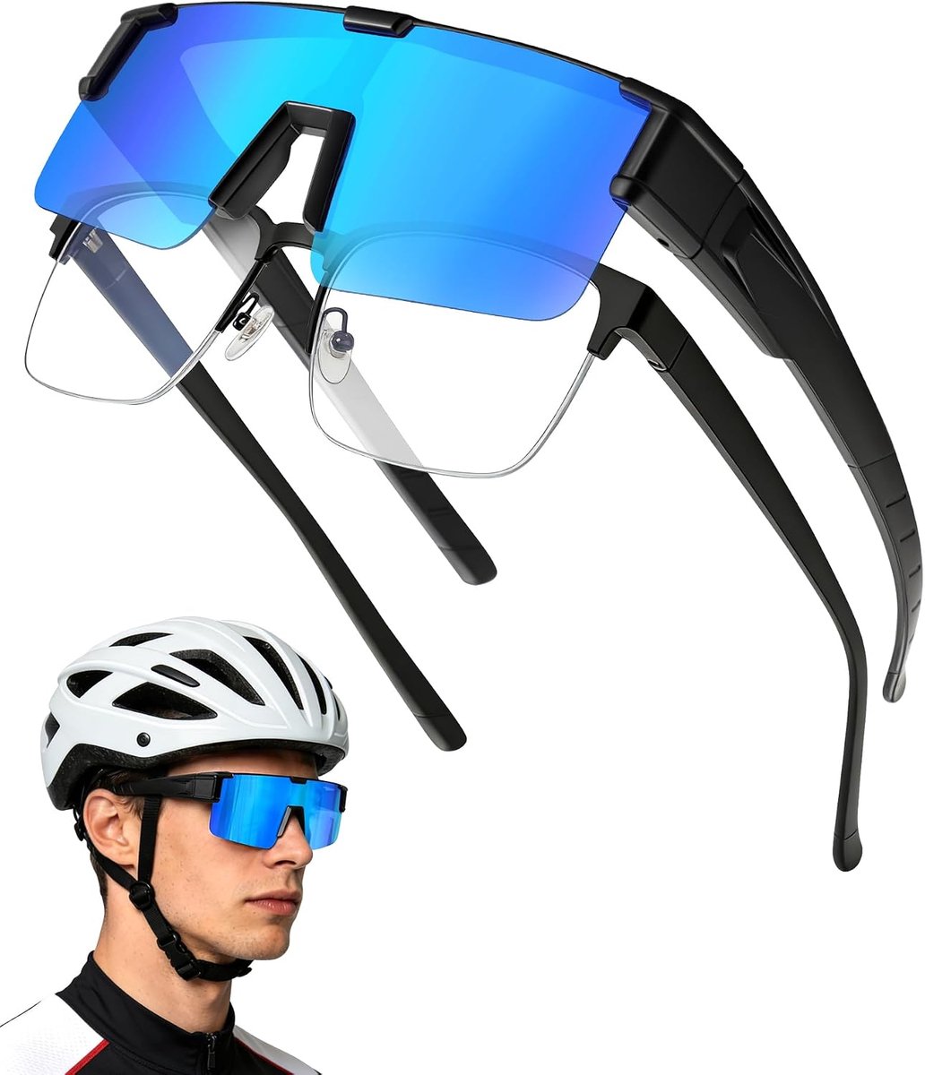 1 Stuk Set Fietsbril, UV-Bescherming voor Heren Dames, Lichte en