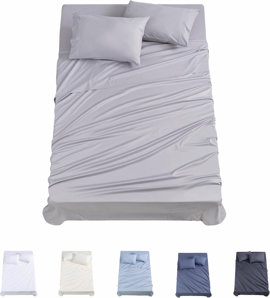 4-delige beddengoedset, 3001, hoeslaken, sprei, 2 kussenslopen 50 x