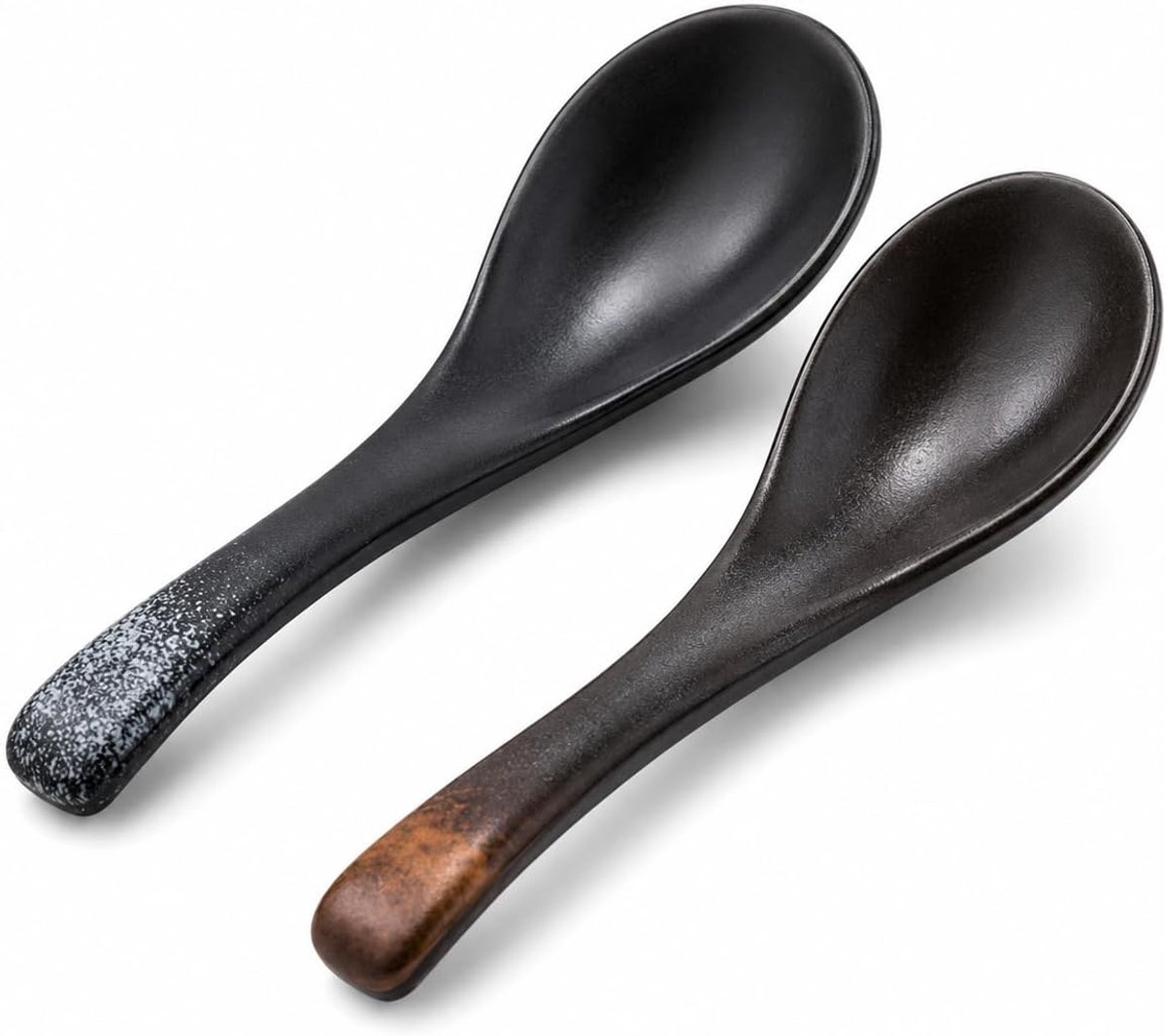 Set van 2 Aziatische lepels van porselein, rijstlepel met gekleurd