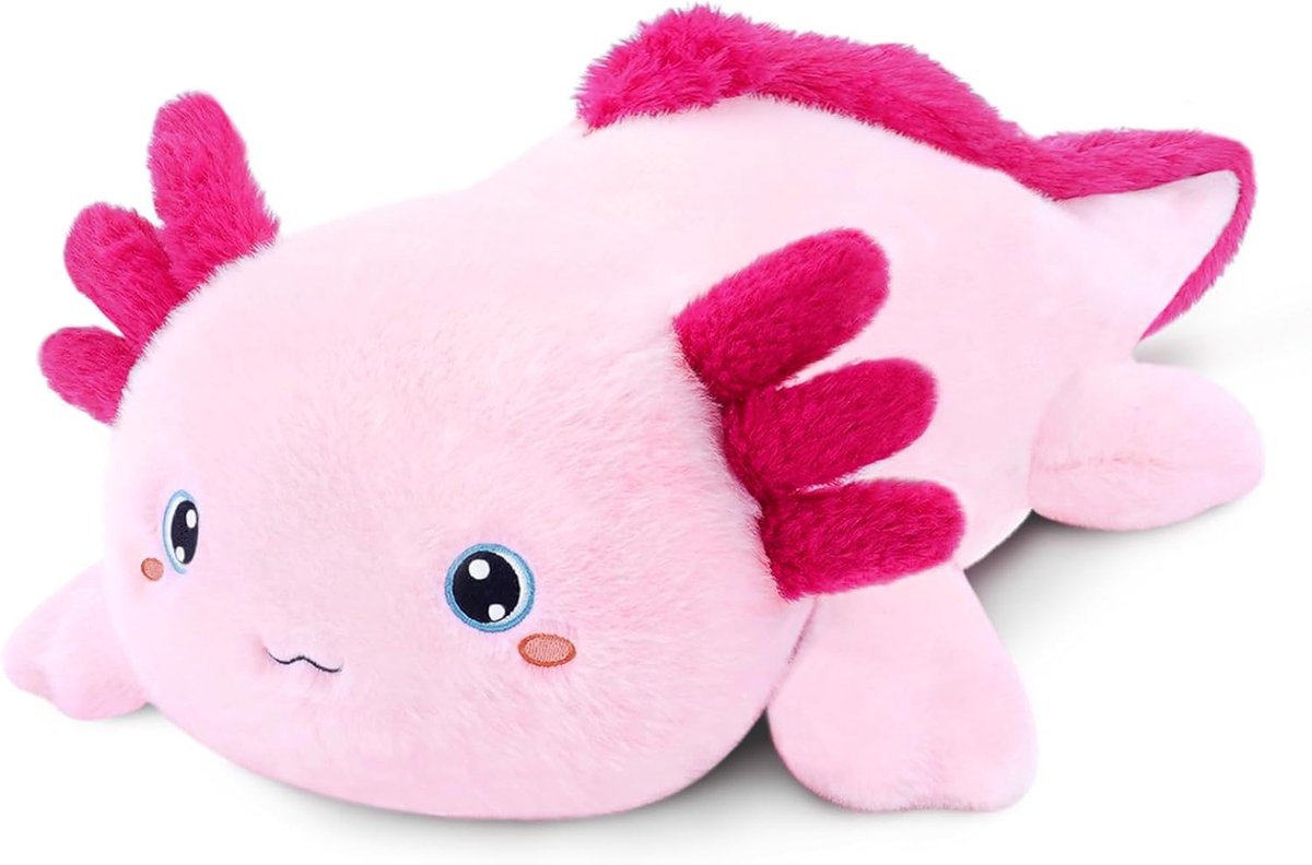 Gewogen Axolotl Knuffel, Zacht Axolotl Pluisdier Knuffelkussen met Gewicht, Schattig Roze Pluisdieren voor Kinderen en Volwassenen 60CM