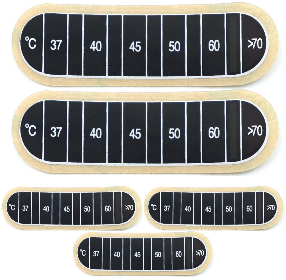 SnelShoppen - Set van 5 plakkende thermometers, waterproof, voor koffiekoppen, kleurveranderende labels, herbruikbaar, milieuvriendelijk, ideaal voor