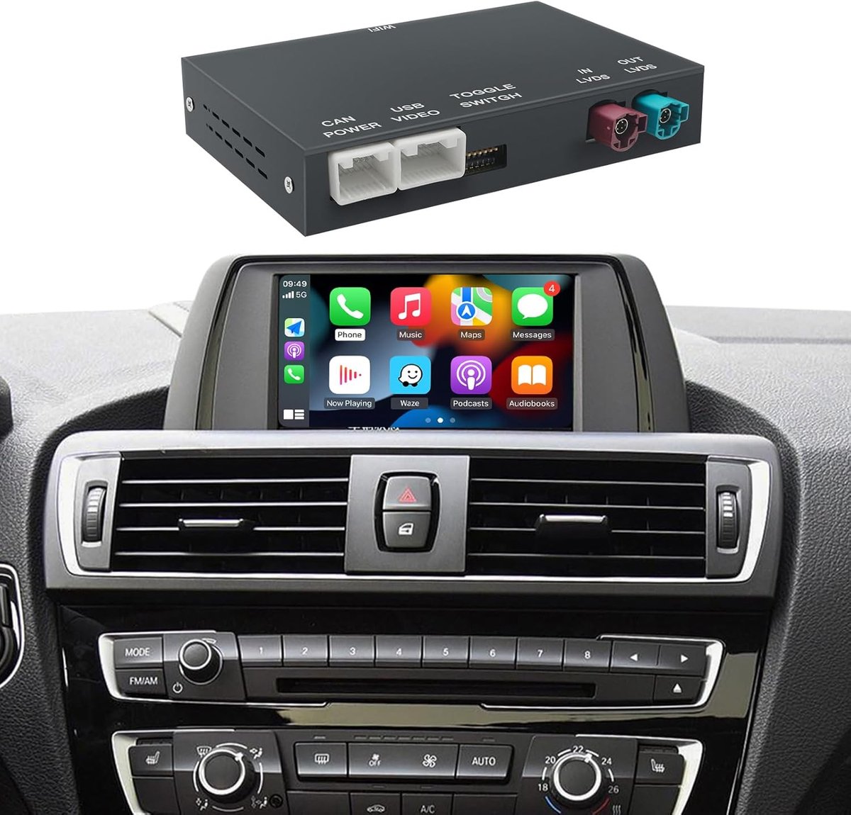 Carplay/Android Auto Modificatie Module voor BMW NBT Systeem 3/4/5/6/7 Serie X1/X3/X4/X5/X6 2012-2016 Ondersteuning Mirrorlink en OEM Auto Functies