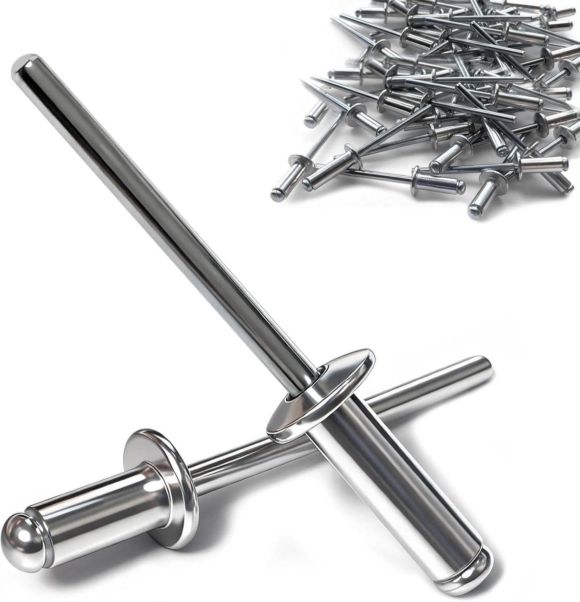 Set van 150 Aluminium Blindklinknagels 4.8 x 12 mm voor Plastic, Hout, Metaal en Bouwprojecten