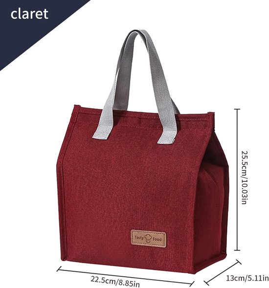 Koeltassen - 22 x 13 x 25 cm - Geïsoleerde lunchtas - Lsolatie - Handvat riem - Koeltas - Herbruikbare - Lunchtas - Lunch bag - Geïsoleerde koeltas - Picknicktas - Geschikt voor werk, kantoor, reizen - Grijs van Merkloos — afbeelding 3