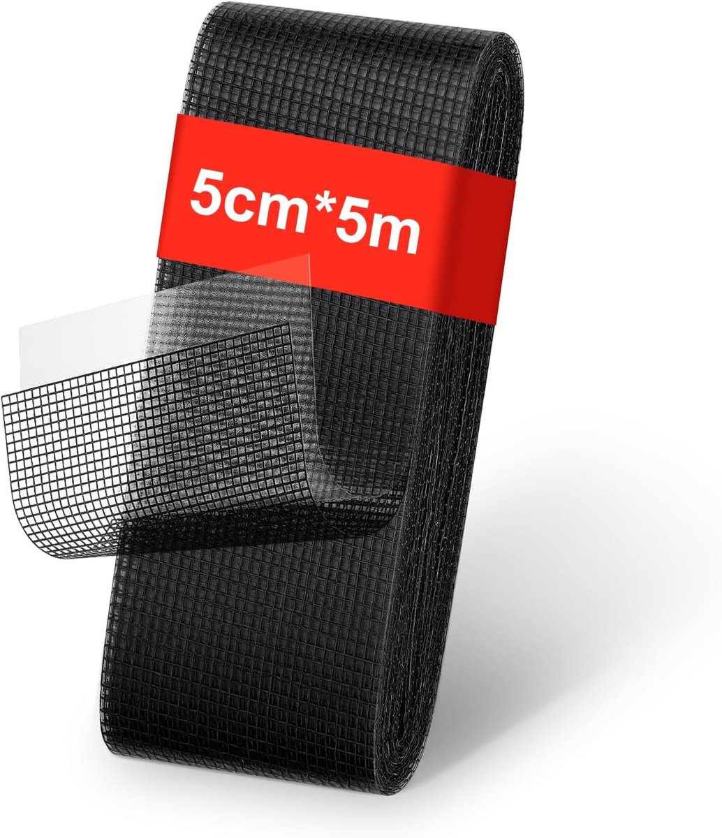 Vliegengaas reparatietape 50 mm x 5 m - zelfklevend - insectenwerend - ideaal voor deur en raam - SnelShoppen