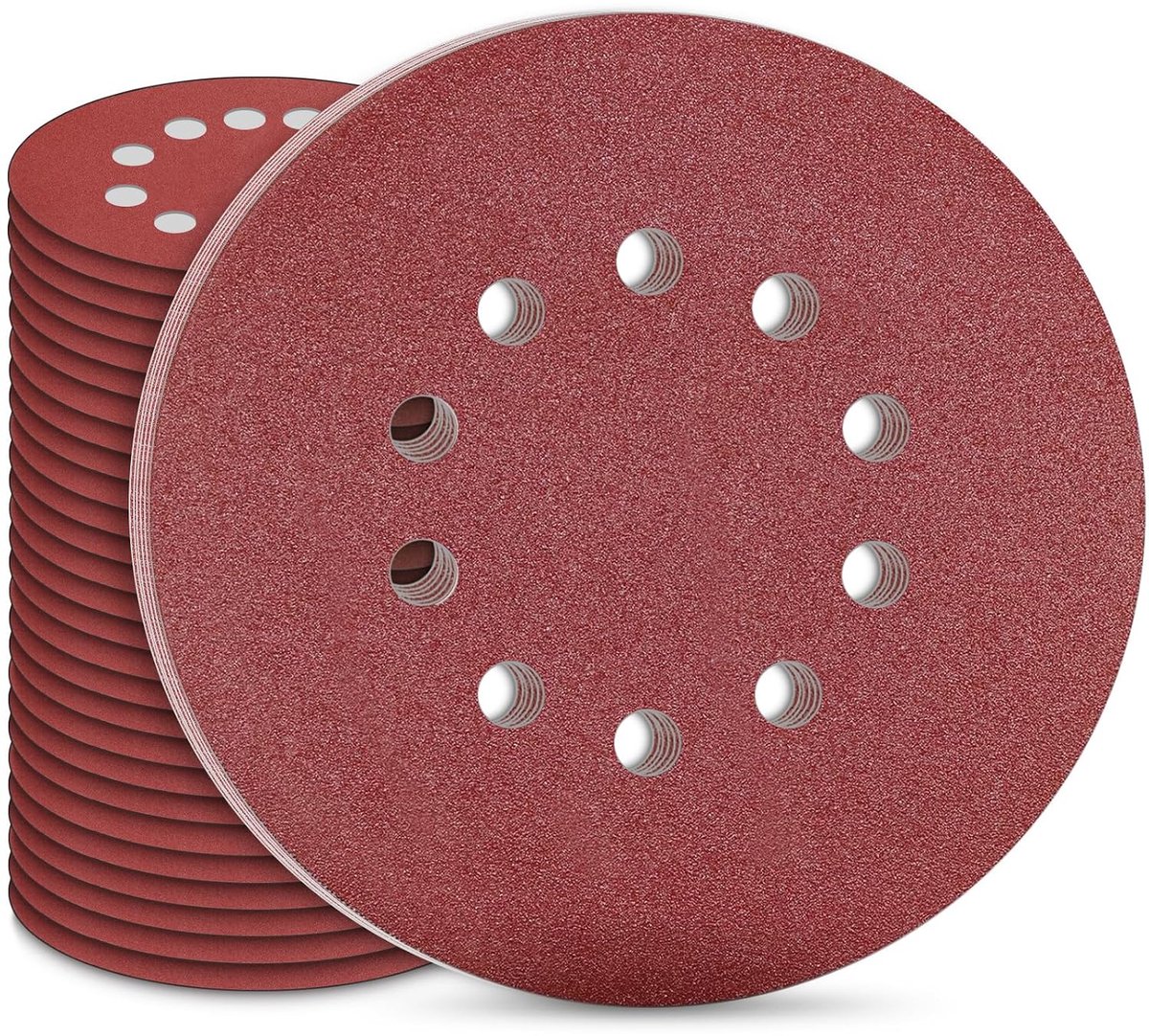 30 Stuks 225mm Schuurschijf, 9 inch Schuurpapier Rond 10 Gaten Schuurschijven P100 Korrel Klittenband Schuurpads voor Wand- en Plafondschuurmachines