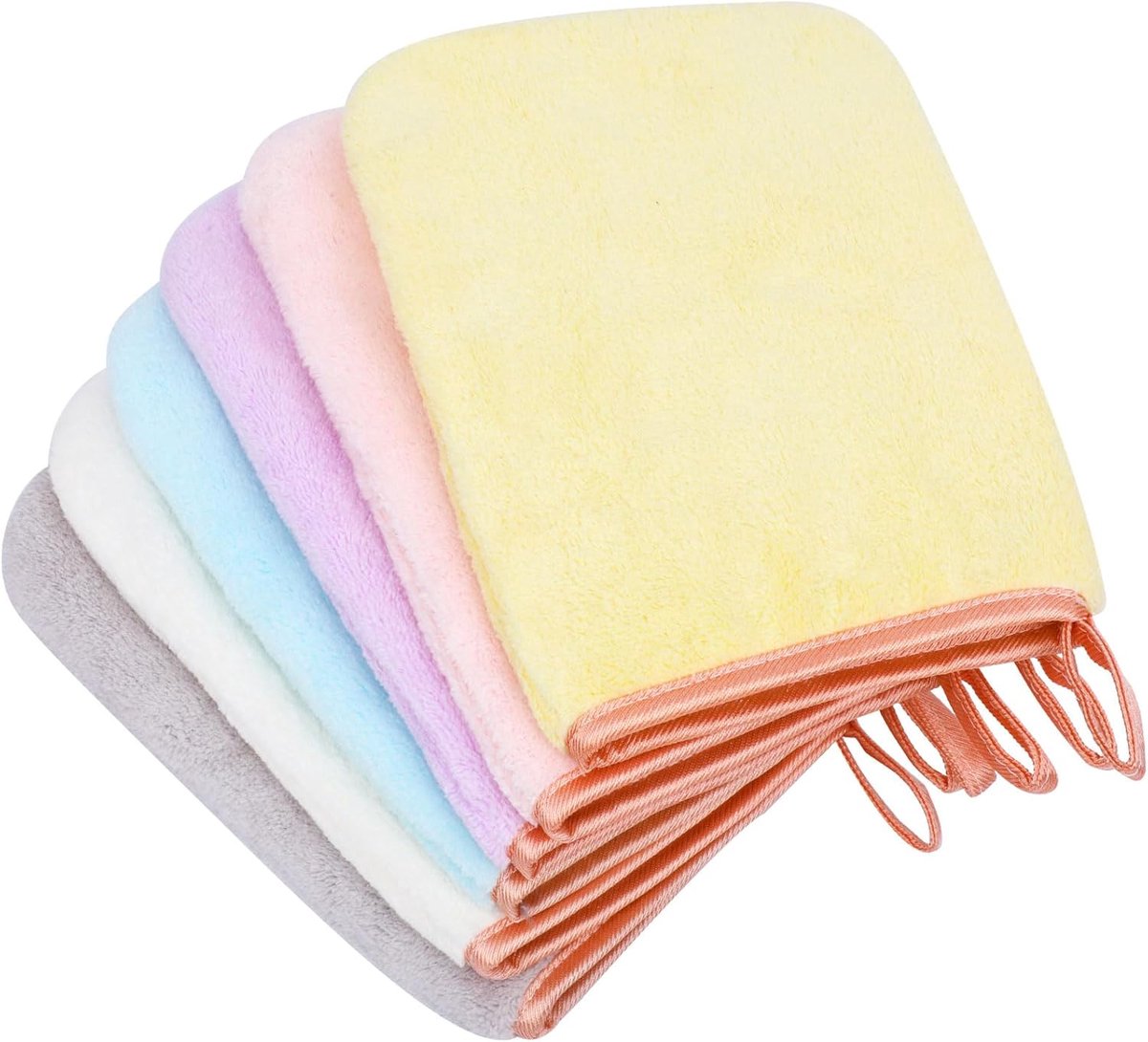 6 Pack Microfiber Body Wash Wanten, 6 × 8 Inch Super Absorberende