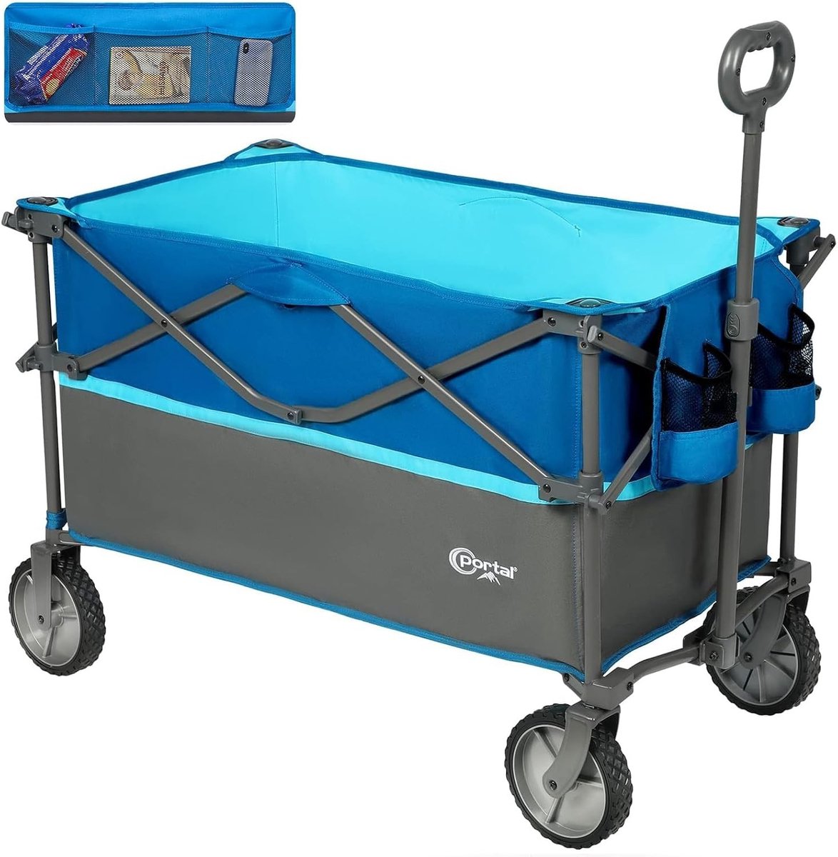 Opvouwbare Bolderkar - 225 Liter XXL - 120 kg Draagvermogen - Verstelbare Handgreep - Voor Tuin en Camping