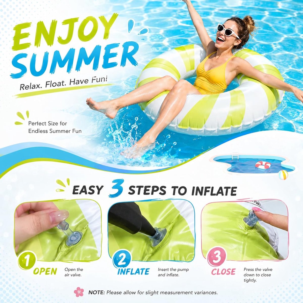 Opblaasbare zwemring, vintage, gestreept, voor volwassenen, opblaasbare zwemband voor zwembad, rubberen ring voor zomer, strand en zwembad