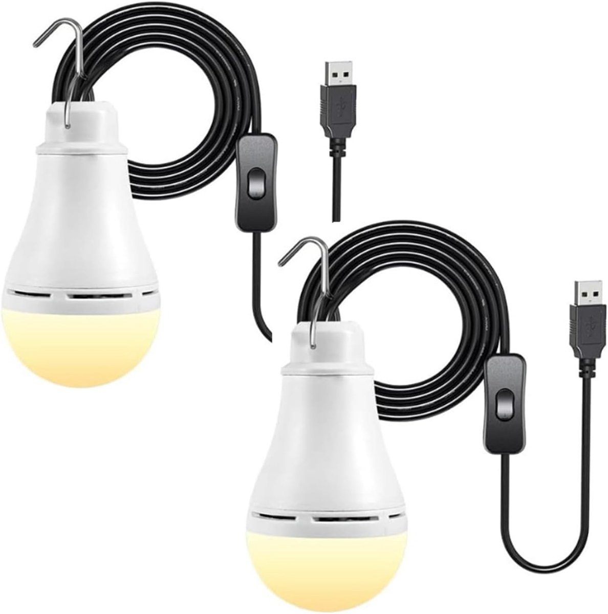 USB LED Lamp 2 Stuks Warm Wit - Campinglamp - Energiezuinig - Ideaal voor Kamperen - SnelShoppen