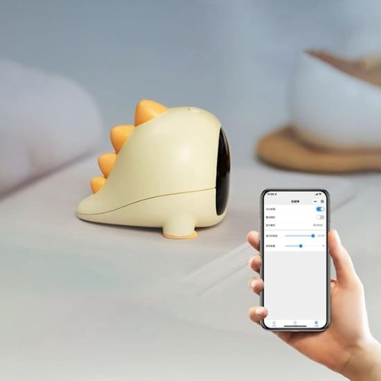 Dinosaurus Klok - Kinderwekker Dier - Wakker Worden - USB Oplaadbaar - 10 cm Breed - Geel — afbeelding 4
