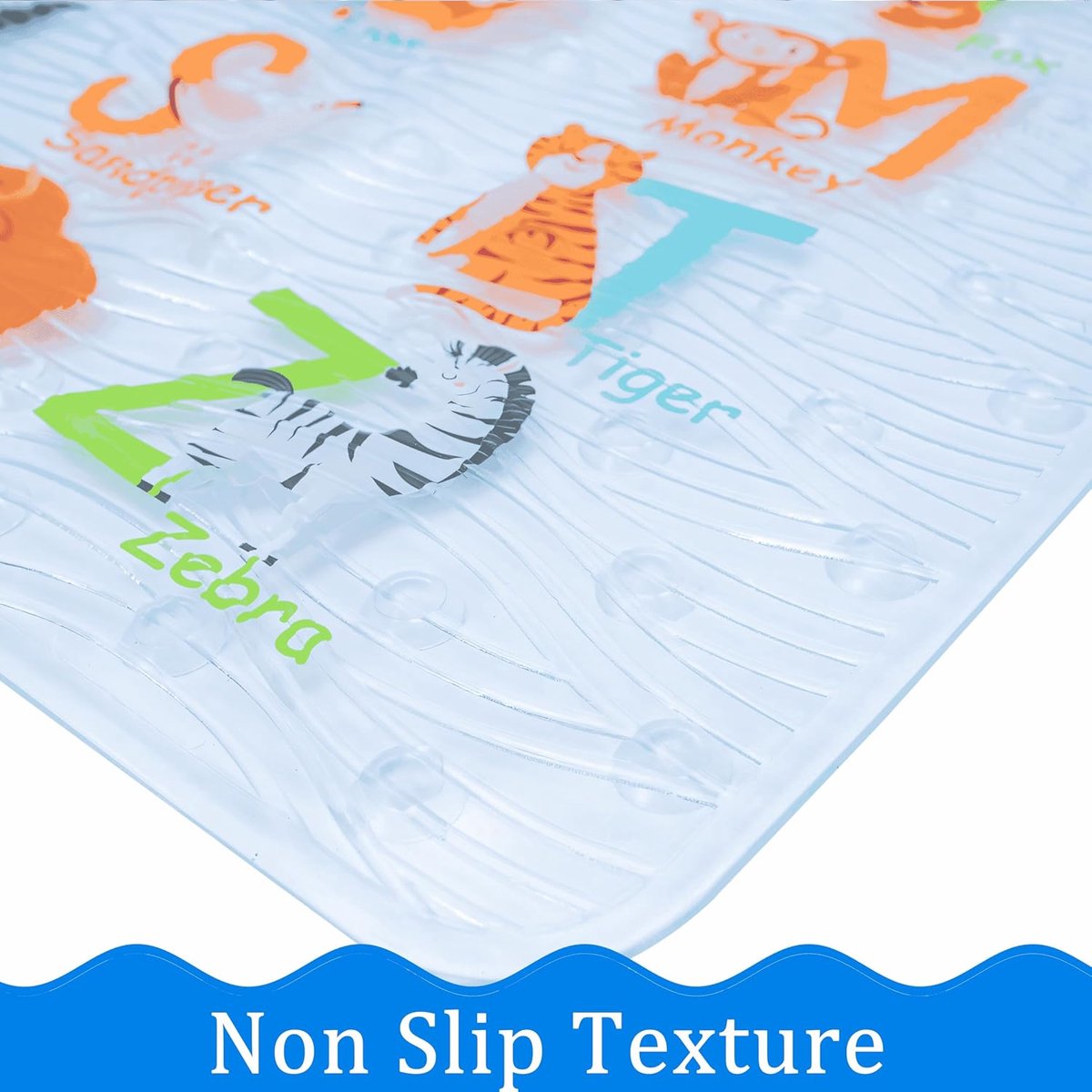 SnelShoppen - Cartoon Antislip Badmat - 90x40cm XL Plus Size Antislip Doucherugmat voor Kinderen met Zeedieren Ontwerpen voor Veilig en Leuk Badplezie