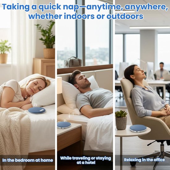 Kussenluidspreker Bluetooth - Slaap speaker - Ontspannen slapen - Ultradun onder kussen - 9.6 cm diameter - Wit — afbeelding 4