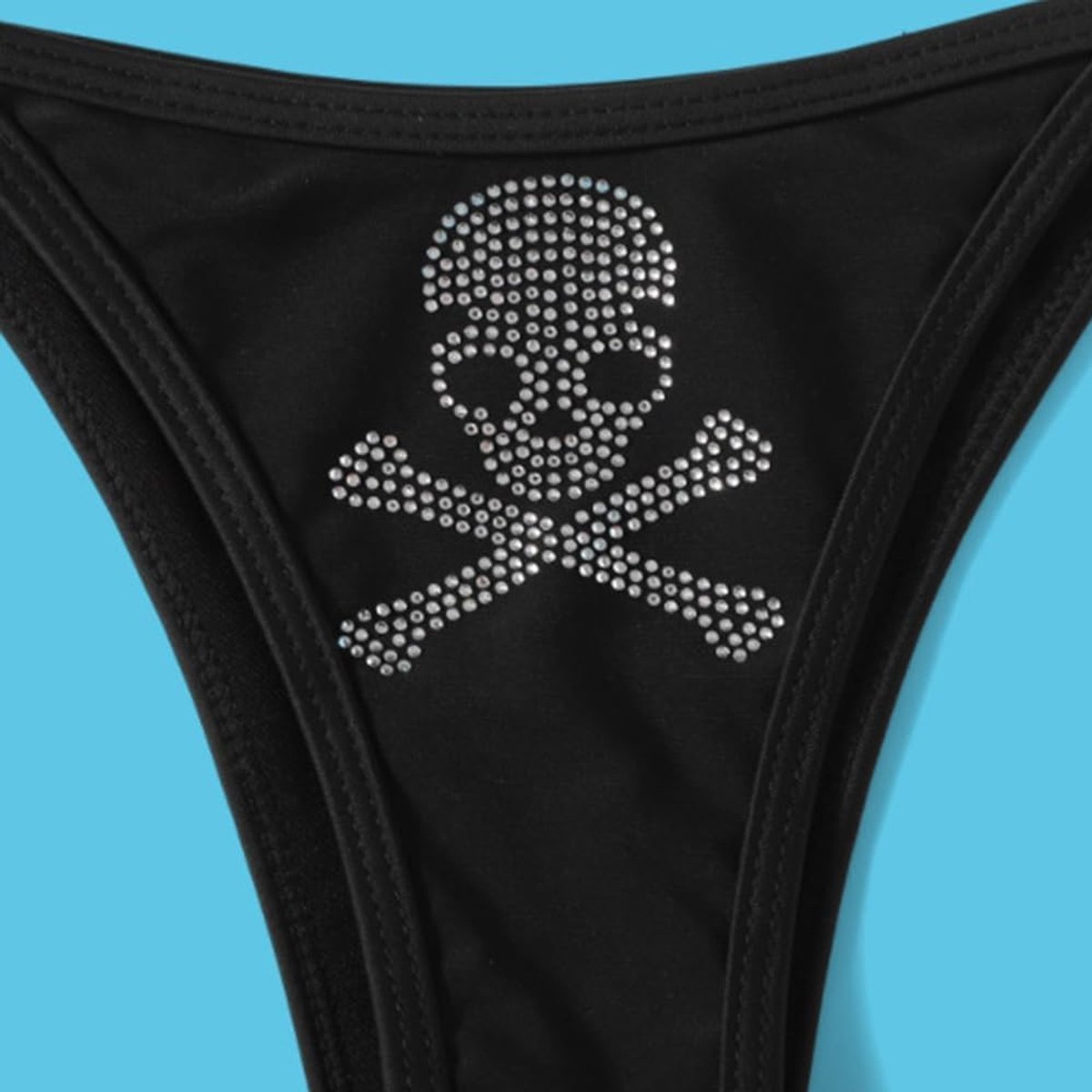 Dames doodshoofd patroon triangel tanga sexy 2 stuks bikini badpak