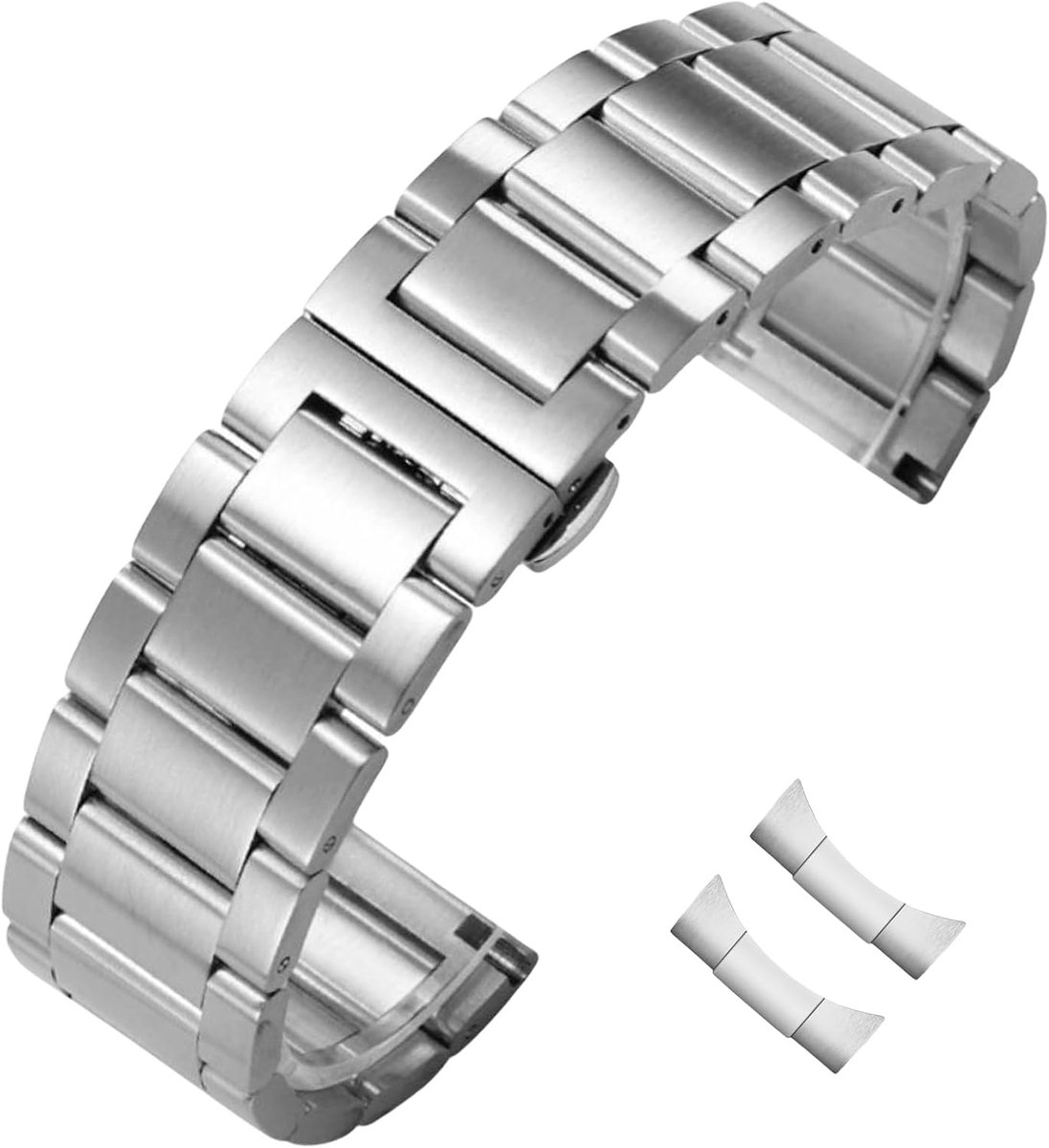 Horlogebandjes Roestvrij Staal Metalen Band met Gebogen End 14mm 15mm