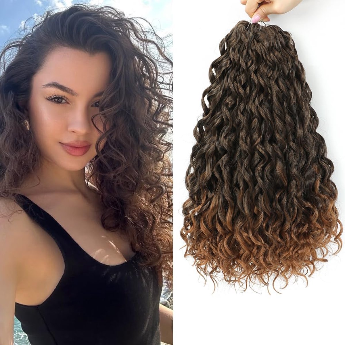 Wavy Twist Crochet Braids Hair 6Packs French Curly Braiding Hair