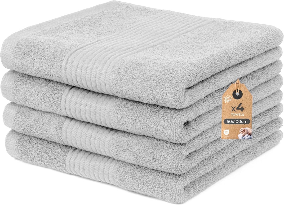Pillow Lot de 4 serviette de bain 50x100 cm – serviette de bain