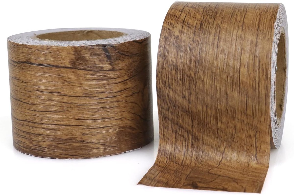 PACK Meubelfolie houtlook - zelfklevend & waterbestendig, voor meubels, keuken, werkblad - 2 rollen 5cm x 10m (Bintangor / Black Walnut / Grijs Teak / Eiken Bruin) (Bintangor)