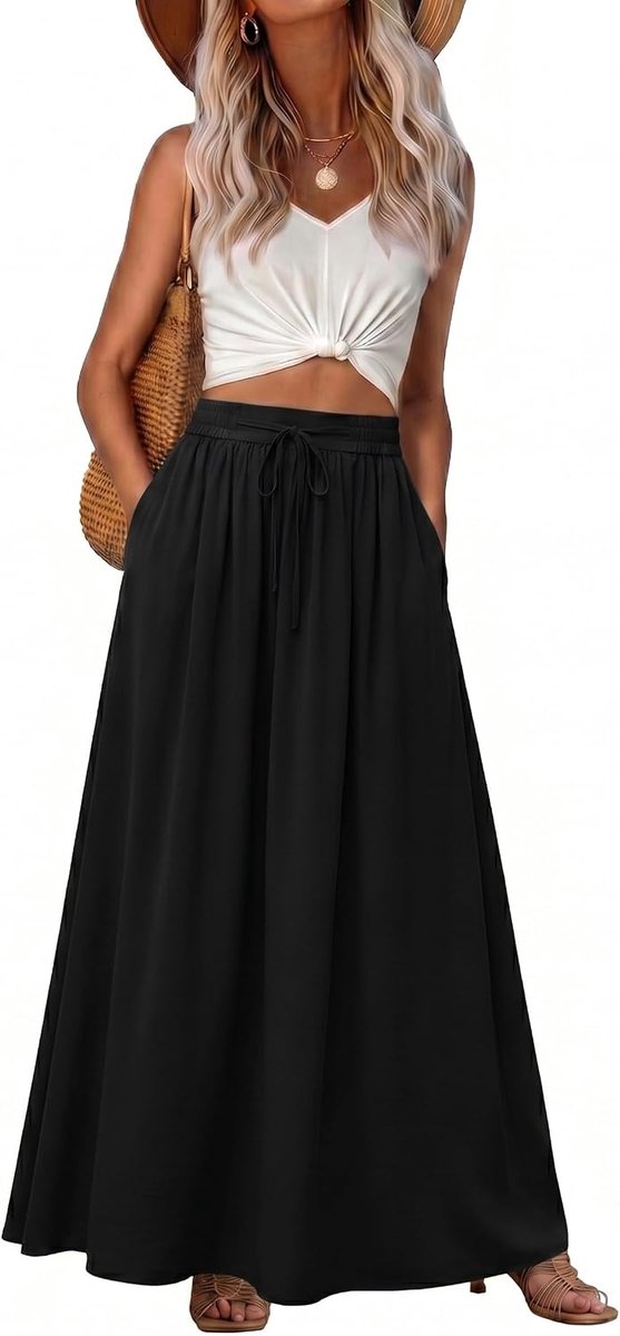 Zomerrok voor dames, lange boho-rok, A-lijn, zomerrok, elegante