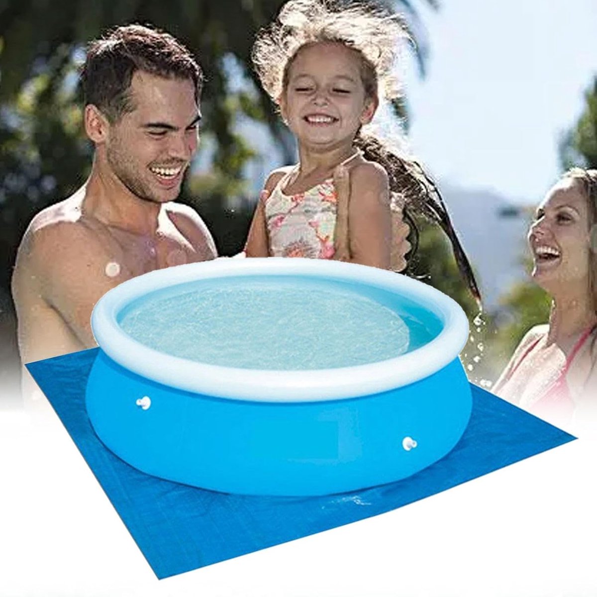 Rechthoekig Grondzeil – Zwembadmat Stofzeil – Zwembad Beschermen – Waterdicht PP Materiaal – 2.5 x 2.5 meter – Blauw/Zilver Rechthoekig Grondzeil – Zwembadmat Stofzeil – Zwembad Beschermen – Waterdicht PP Materiaal – 2.5 x 2.5 meter – Blauw/Zilver