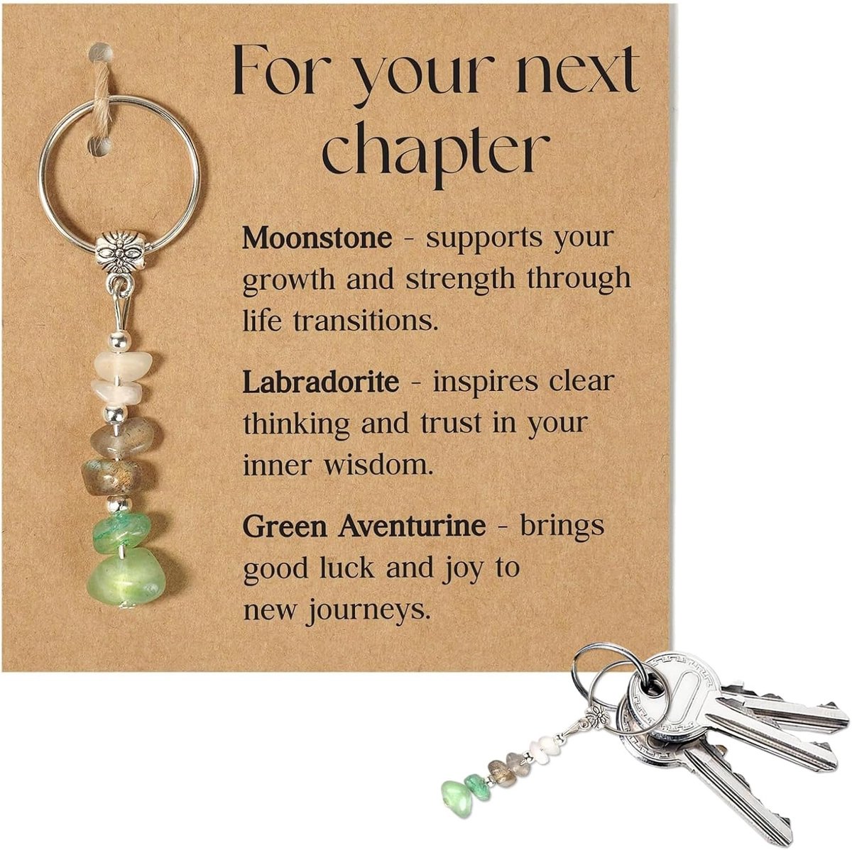 Keychain Women, Gemstone Keychain, Lucky Charm Farewell Gift