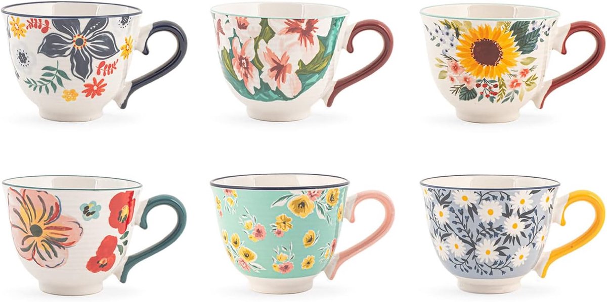 Set van 6 kopjes koffie crème thee in Bone China cc 90