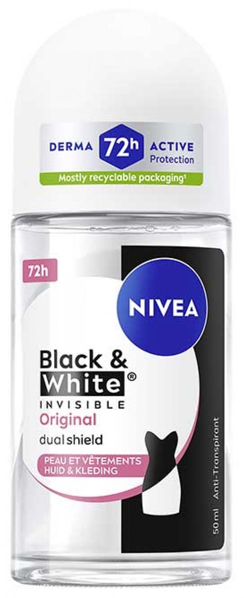 Nivea Black & White Invisible Anti-transpirant Deodorant Roll-on 72u 50 ml