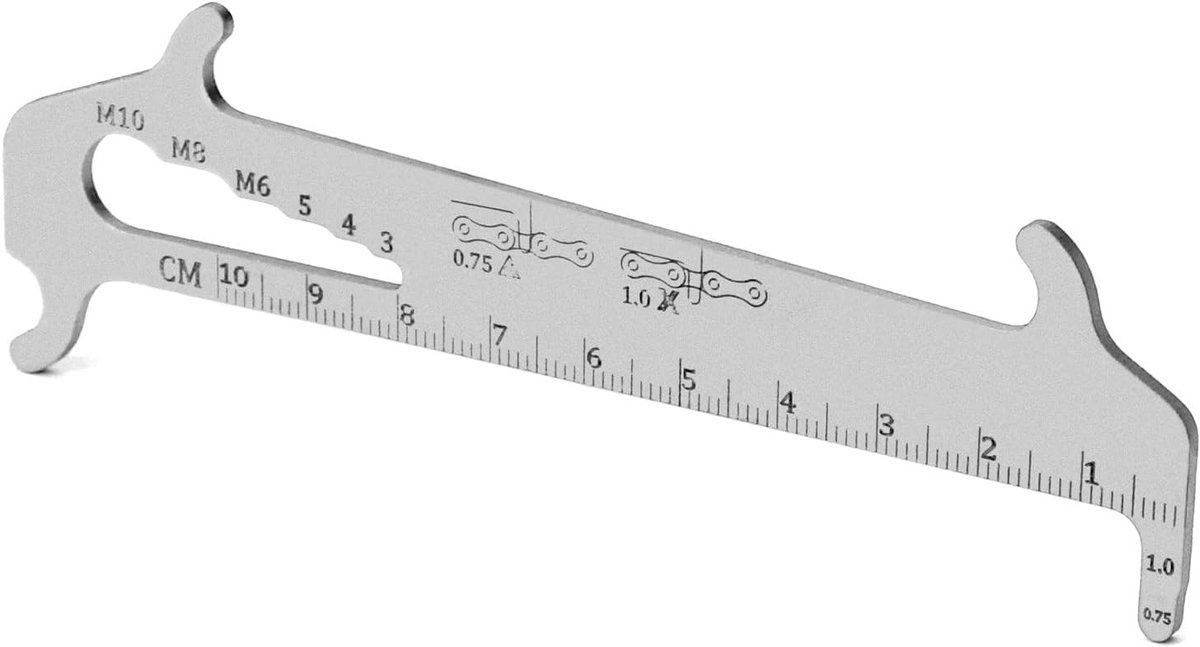 SnelShoppen - Chain Wear Gauge voor Fiets - RVS Kettingslijtage Meter - Eenvoudige en Snelle Meting van Kettingverlenging - Accuraat en Duurzaam Geree