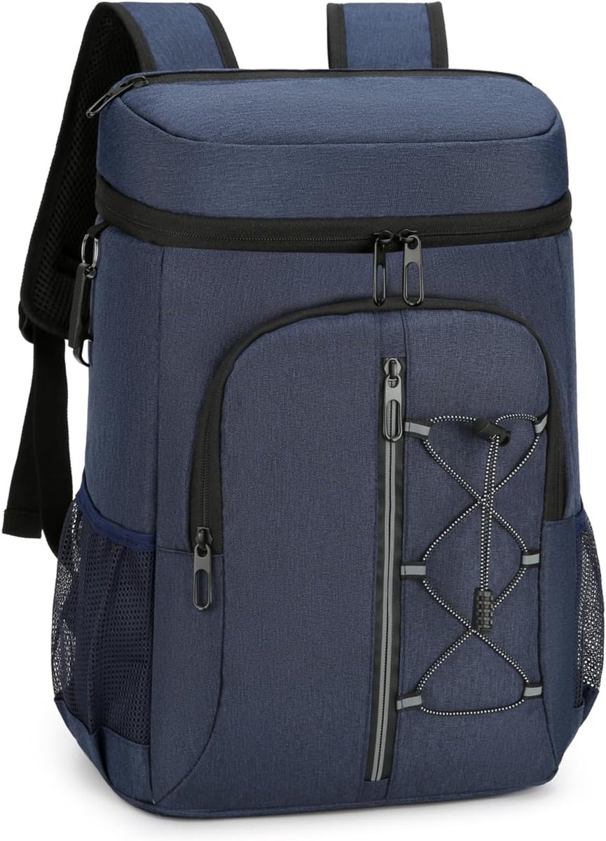 Bobypet - Koelrugzak 30 Liter - Geïsoleerde Picknick Rugzak met Flesopener - Lekvrije en Waterdichte Koeltas - Thermische Rugzak voor Werk, Strand, Camping & BBQ - Voor Heren & Dames - Blauw