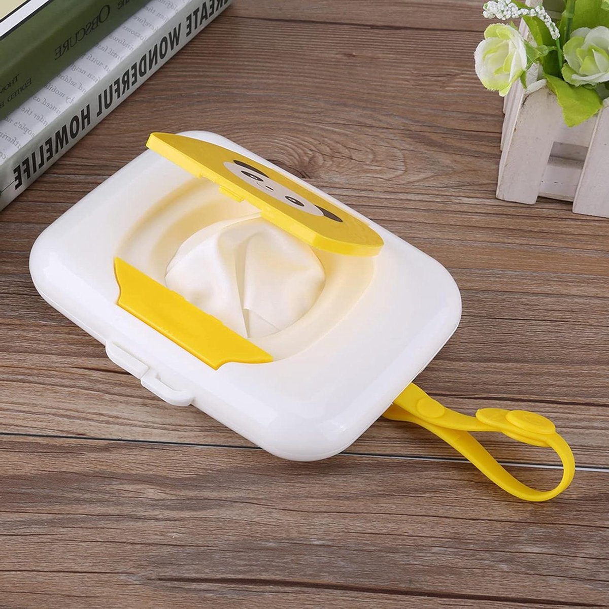 Draagbare Doekjes Dispenser - Reis Doekjeshouder - Babyverzorging Onderweg - Milieuvriendelijk PP Materiaal - 17 x 13 x 3 cm