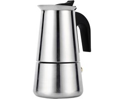 Inductie Koffiepot - Espresso Moka - Koffie Maken - Roestvrij Staal - 100 ml - Zilver
