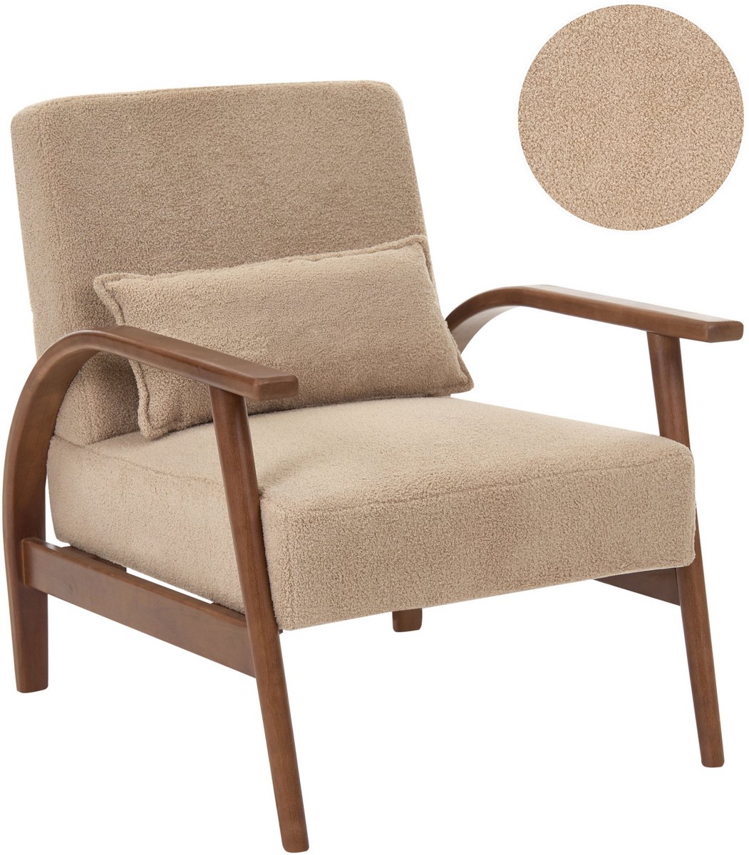 SKARA - Fauteuil - Zandbeige - Bouclé