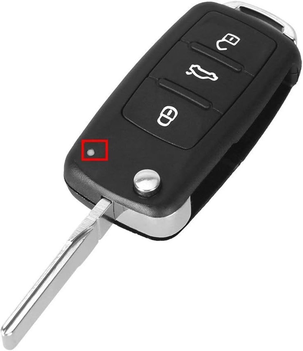 Sleutelhoes voor VW Polo 5 Golf 5 Passat Jetta Beetle Scirocco EOS Touran Caddy Sharan T5 Tiguan Skoda Citigo Fabia Seat Ibiza Leon Altea - afstandsbediening met 3 knoppen