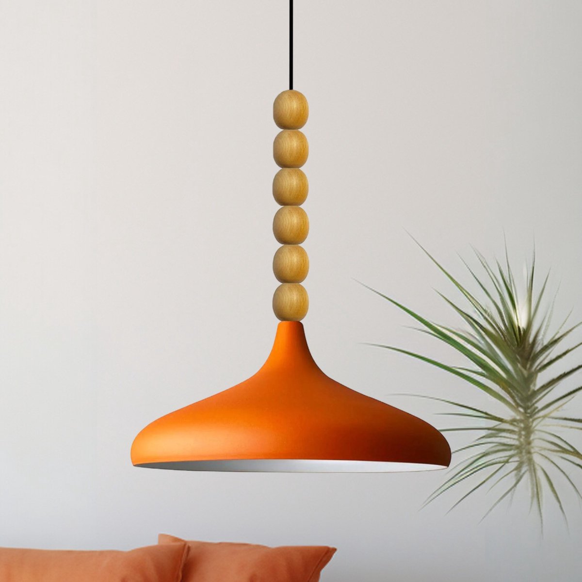 Bamyum Champion hanglamp, industriële Modern stijl, Ø35 cm, oranje metalen lamp