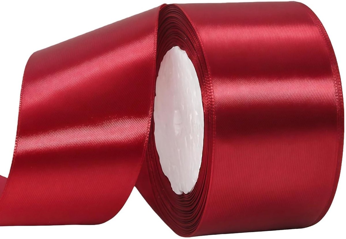 lint, 50 mm breed, wijnrood voor inpakken, knutselen, taartdecoratie