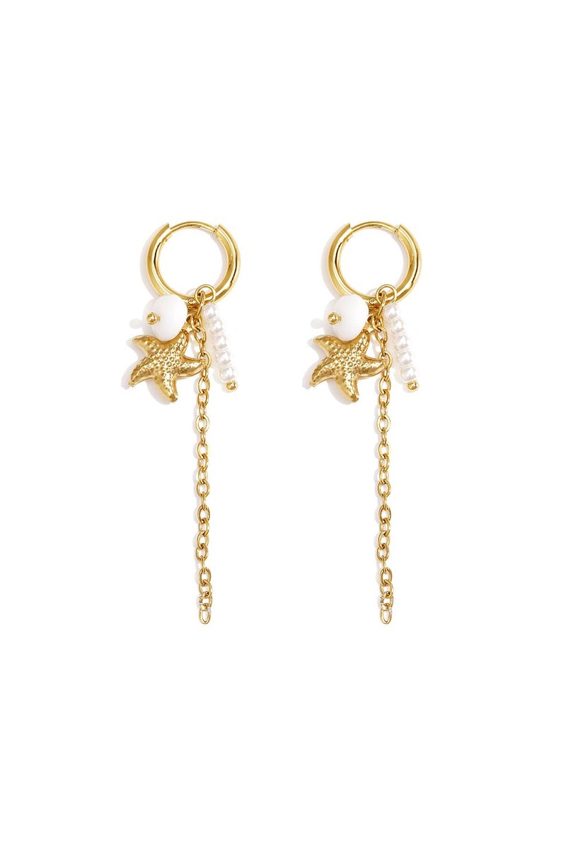 Romantic starfish beaded earrings for spring/summer - Wit
