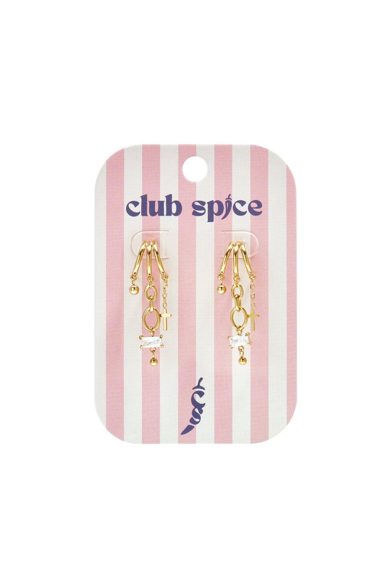 Elegant cross drop earrings - luxurious & all fit - Goudkleur